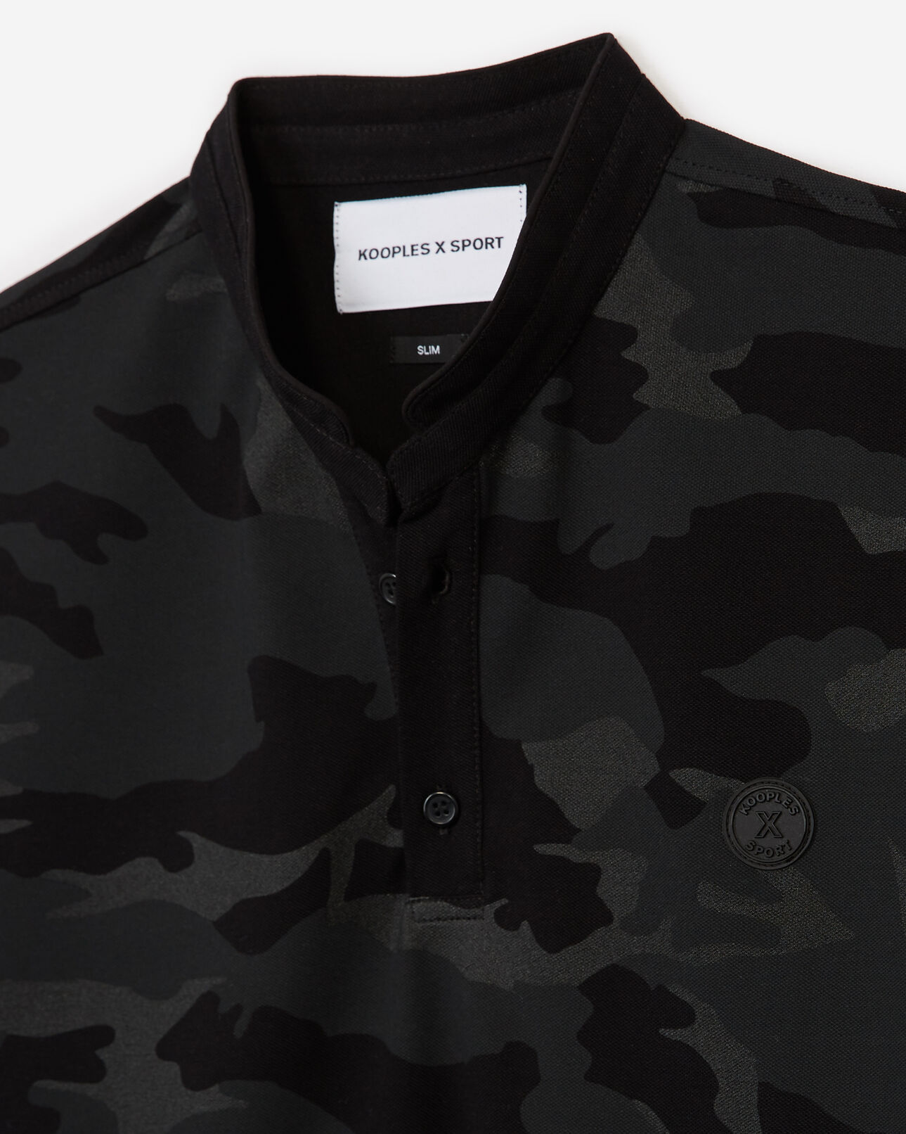 The Kooples HERREN BLACK poloshirt mit all-over-hawaii-wunderland-aufdruck