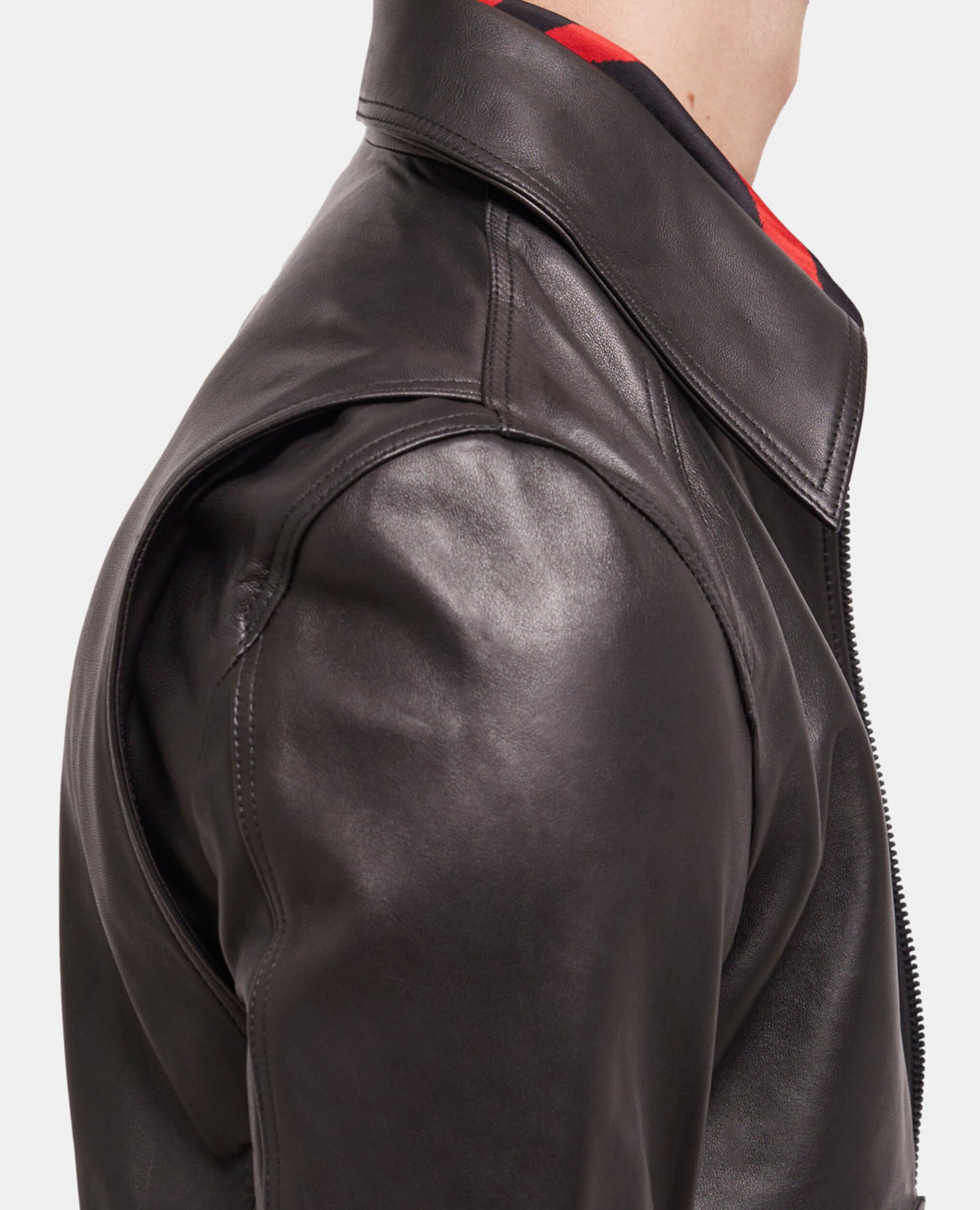 Black leather jacket, BLACK, hi-res image number null