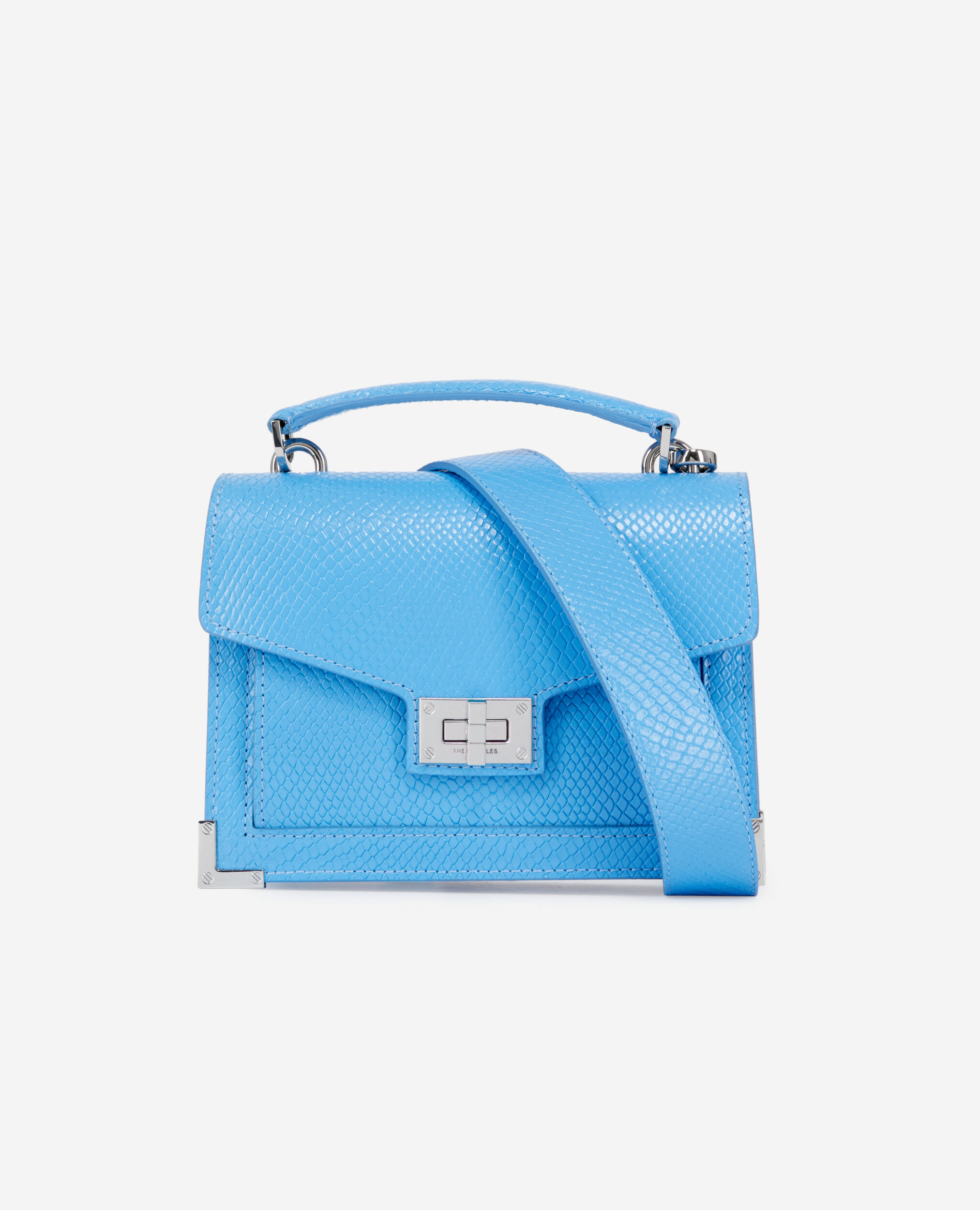 Small Emily bag in blue leather, BLUE, hi-res image number null