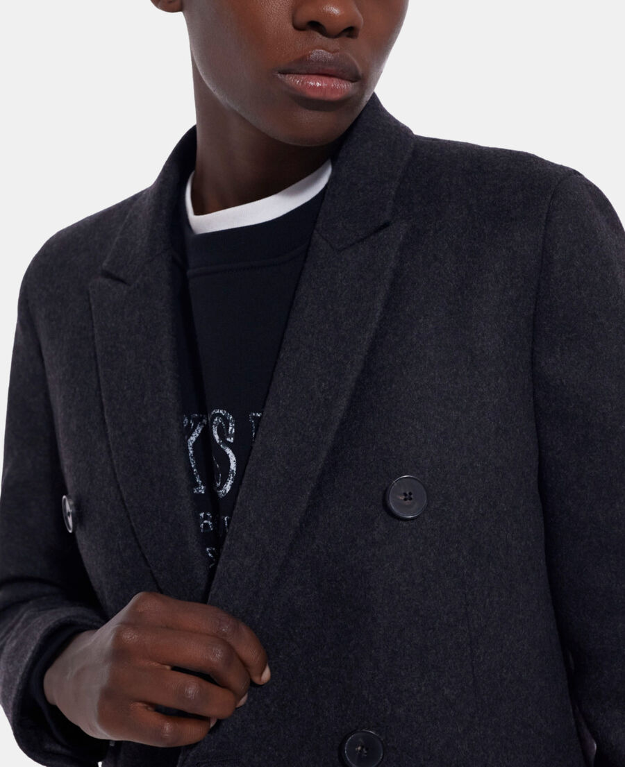 manteau en laine gris
