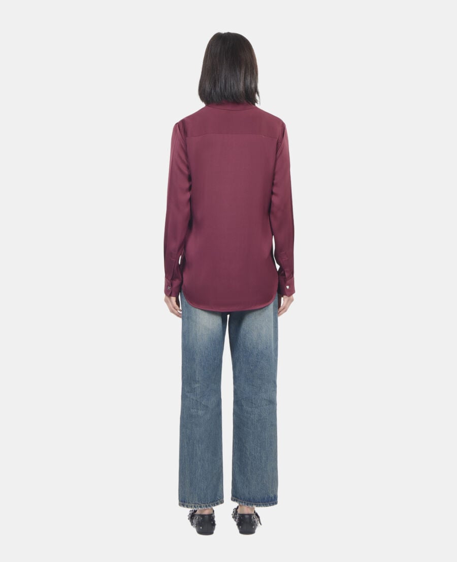 The Kooples F BURGUNDY burgundy silk shirt