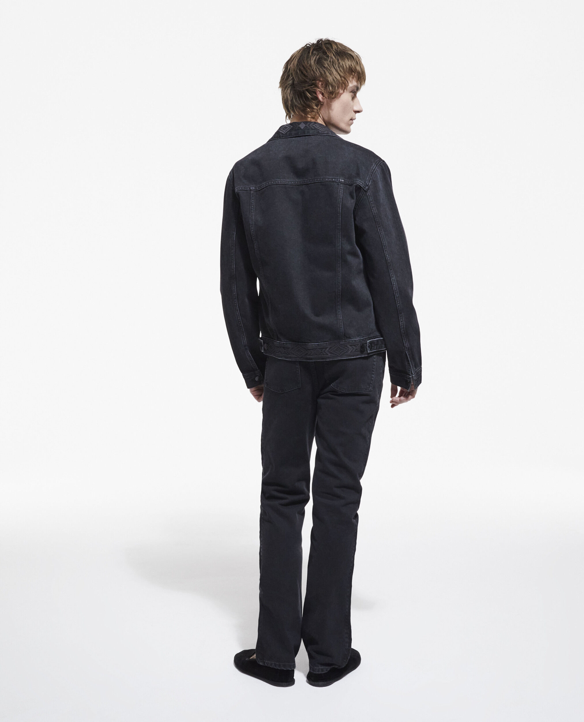 The kooples black denim jacket online