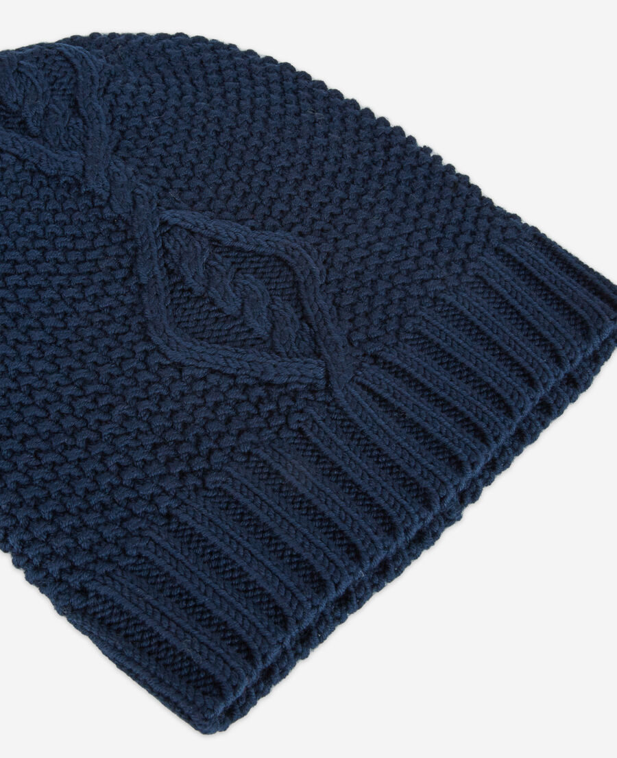 bonnet en laine bleu