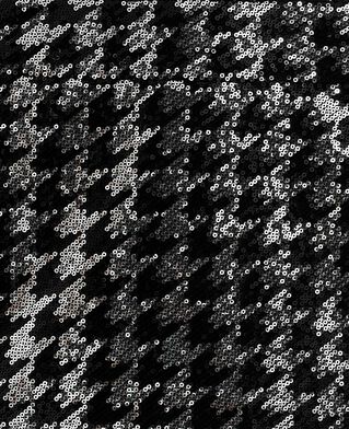The Kooples FEMME BLACK WHITE jupe courte en pied de poule à sequins noire