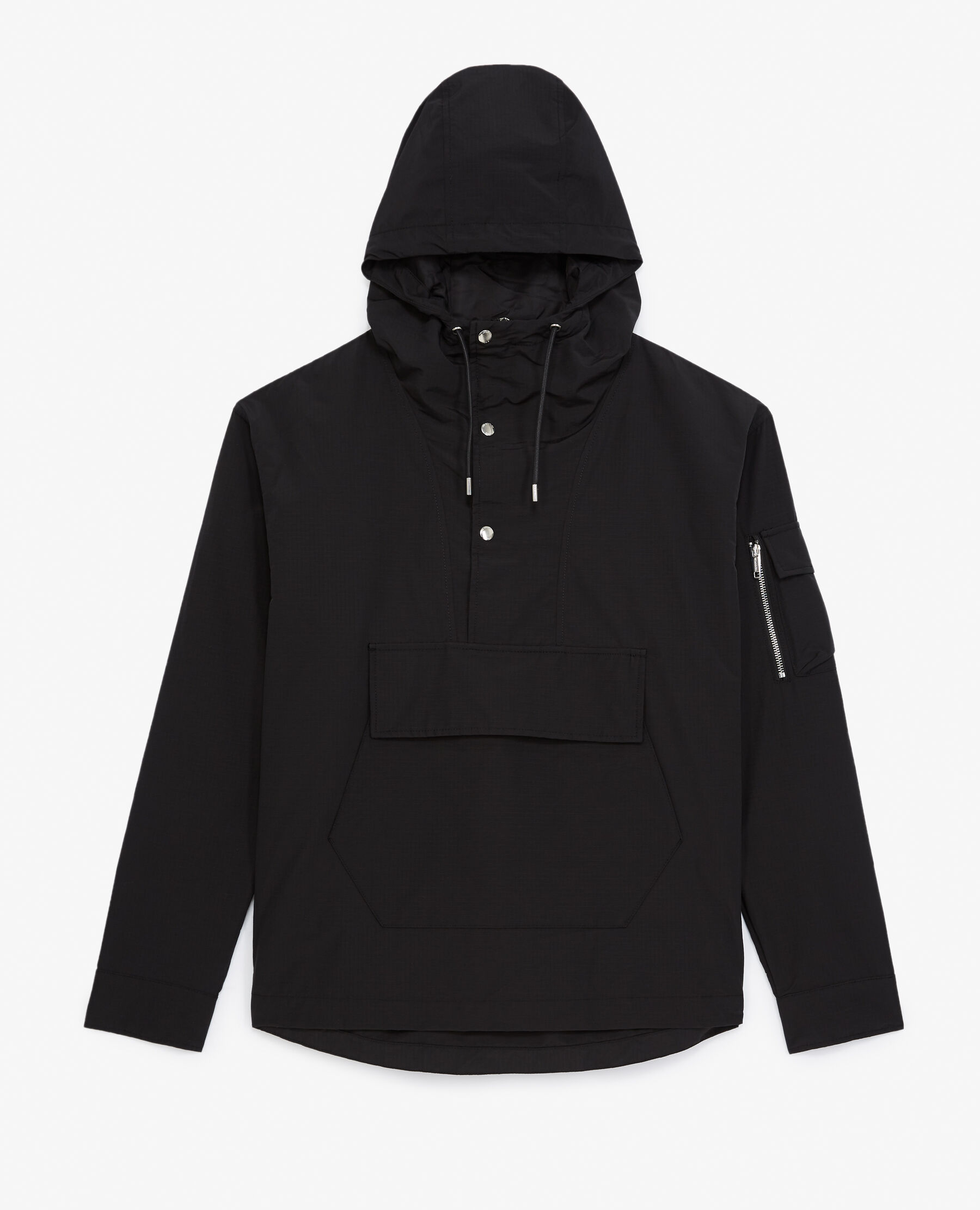 Parka technique noire poche kangourou