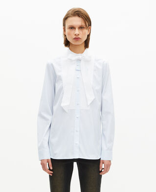 The Kooples WOMEN BLUE WHITE light blue pinstripe shirt