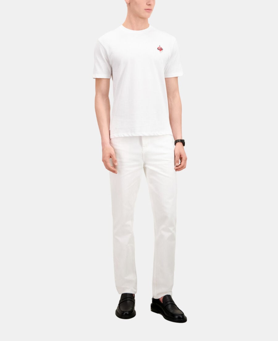 The Kooples HERREN WHITE wei&szlig;es t-shirt herren mit stickerei