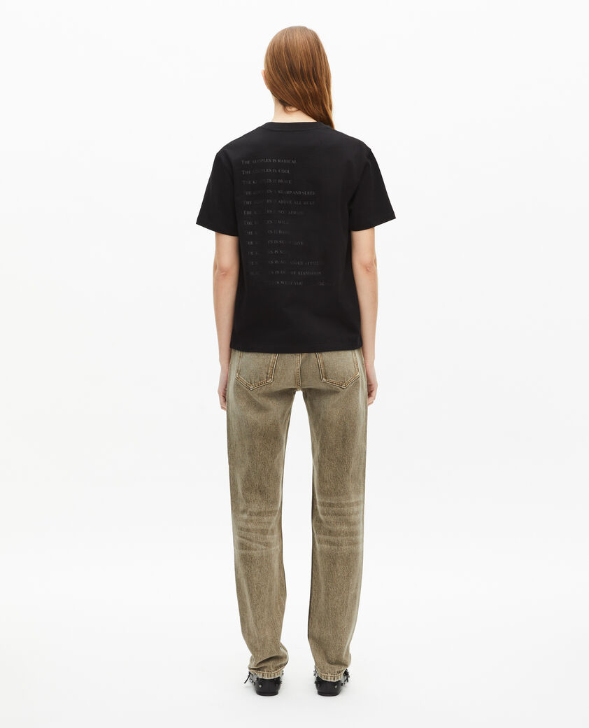 The Kooples DAMEN BLACK t-shirt what is schwarz mit leopardenmuster
