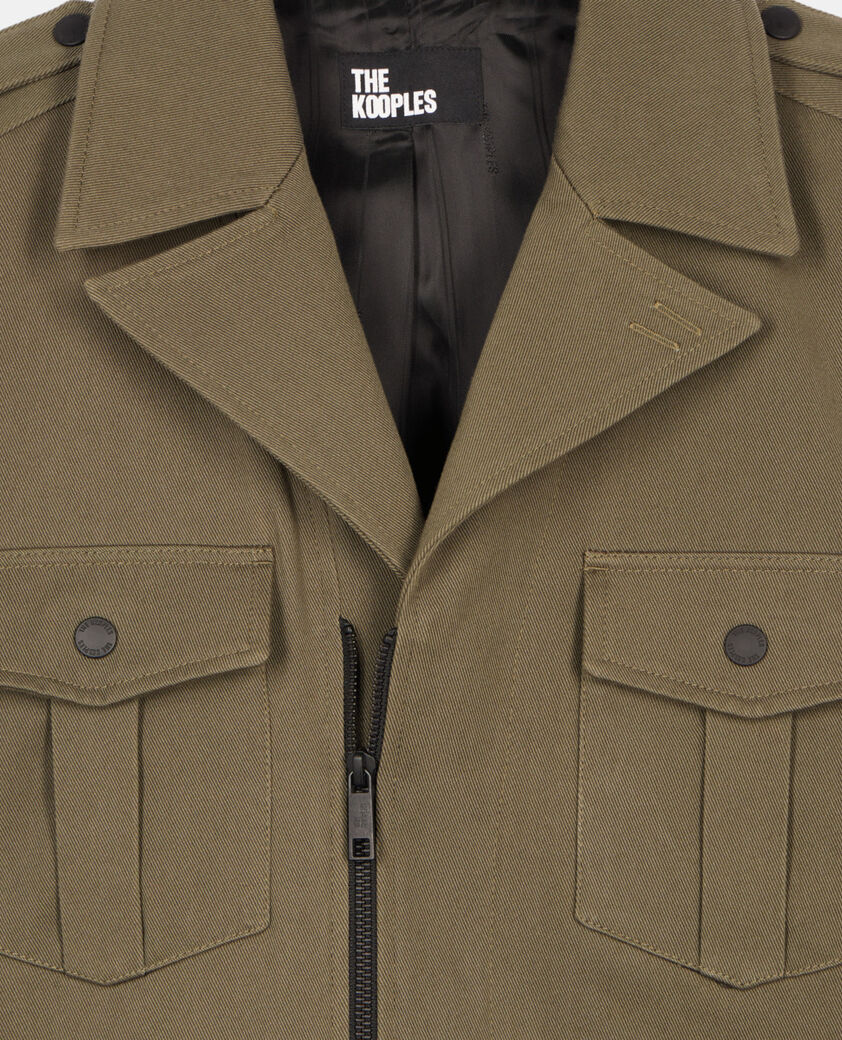 The Kooples HERREN OLIVE NIGHT khakifarbene jacke im offizierstil