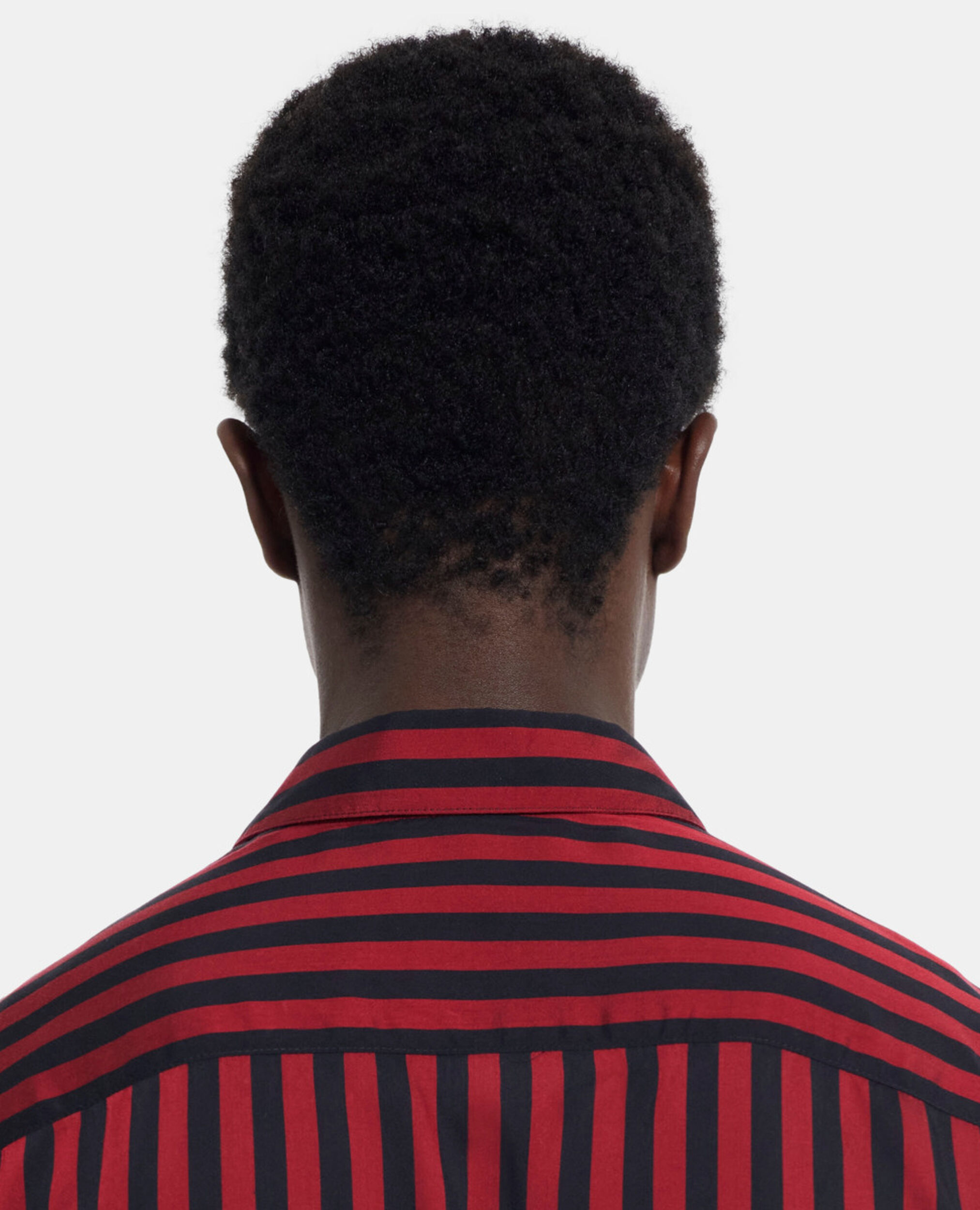 Striped shirt with classic collar, RED / BLACK, hi-res image number null