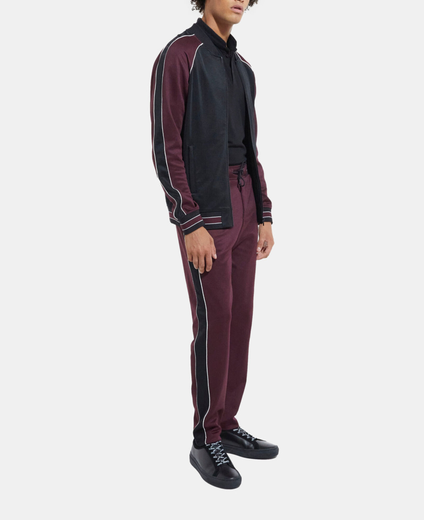 The Kooples MEN BURGUNDY red zipped sweatshirt