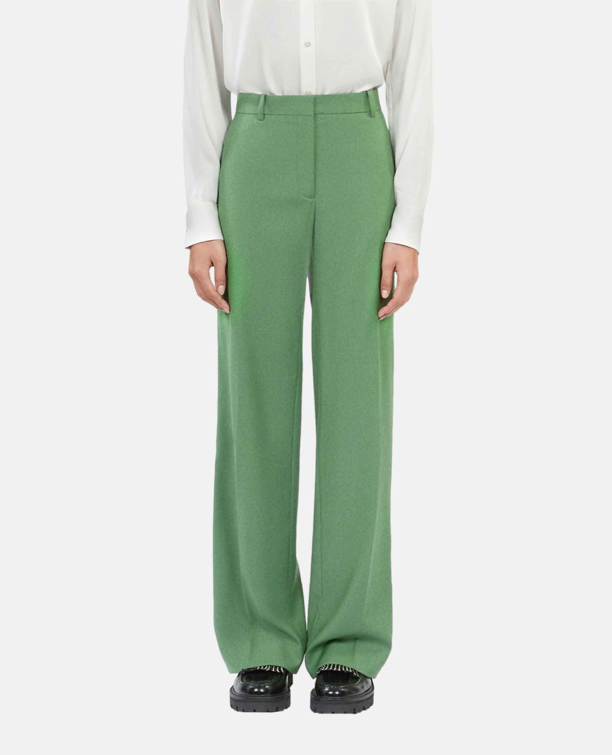 Pantalón traje verde lana, LIGHT KAKI, hi-res image number null