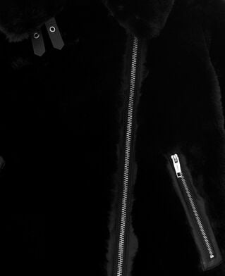 The Kooples FEMME BLACK blouson aviateur effet fourrure noir