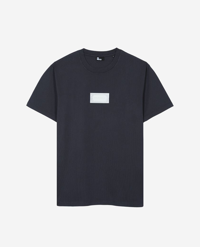 The Kooples HOMME DARK NAVY t-shirt avec s&eacute;rigraphie marine