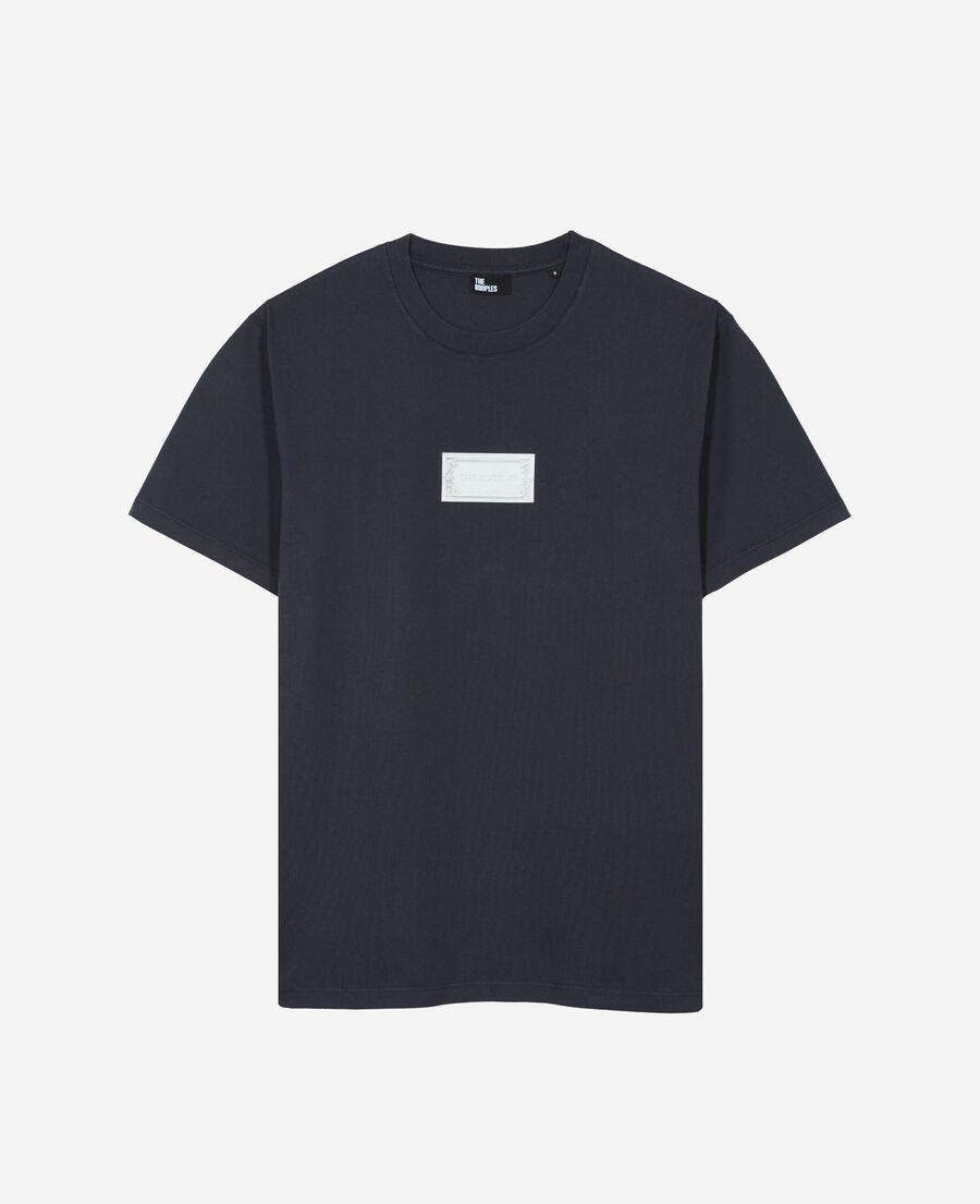 The Kooples HOMME DARK NAVY t-shirt avec s&eacute;rigraphie marine