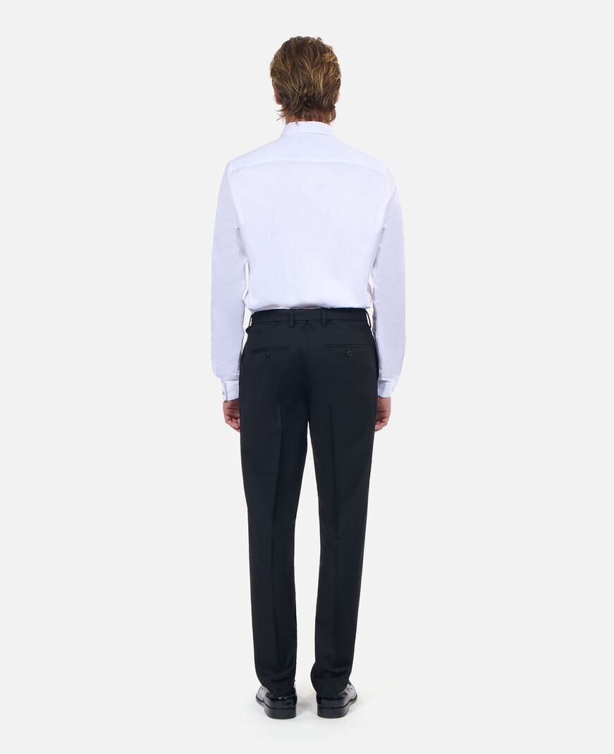 The Kooples MEN BLACK black wool fitted suit trousers