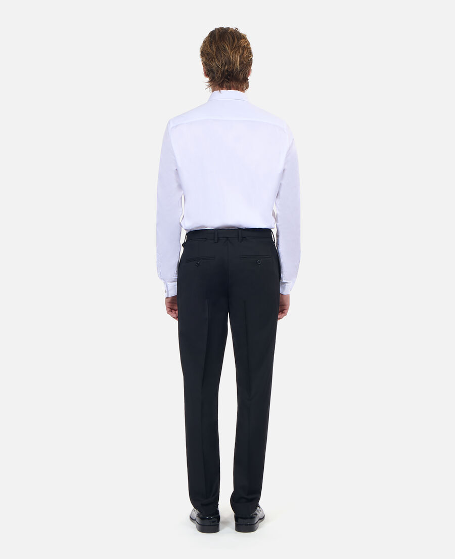 The Kooples MEN BLACK black wool fitted suit trousers