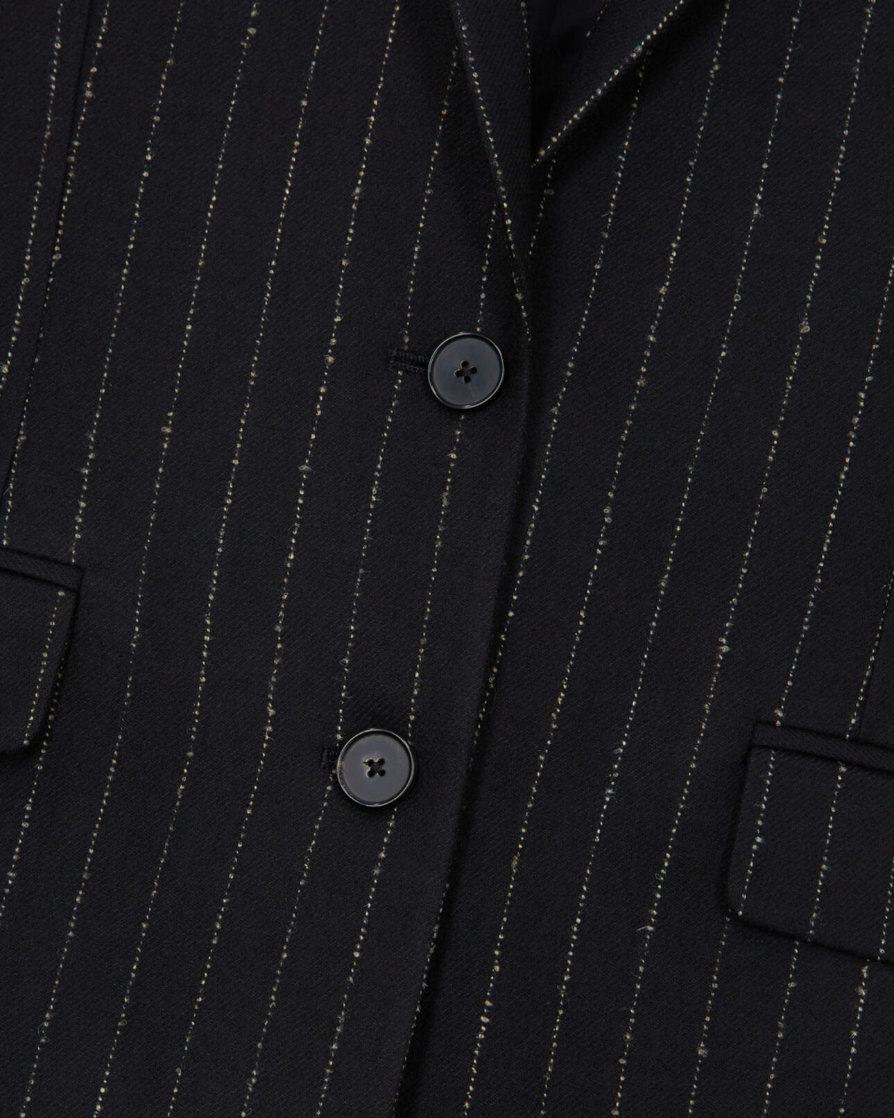 The Kooples WOMEN BLACK WHITE striped wool suit jacket