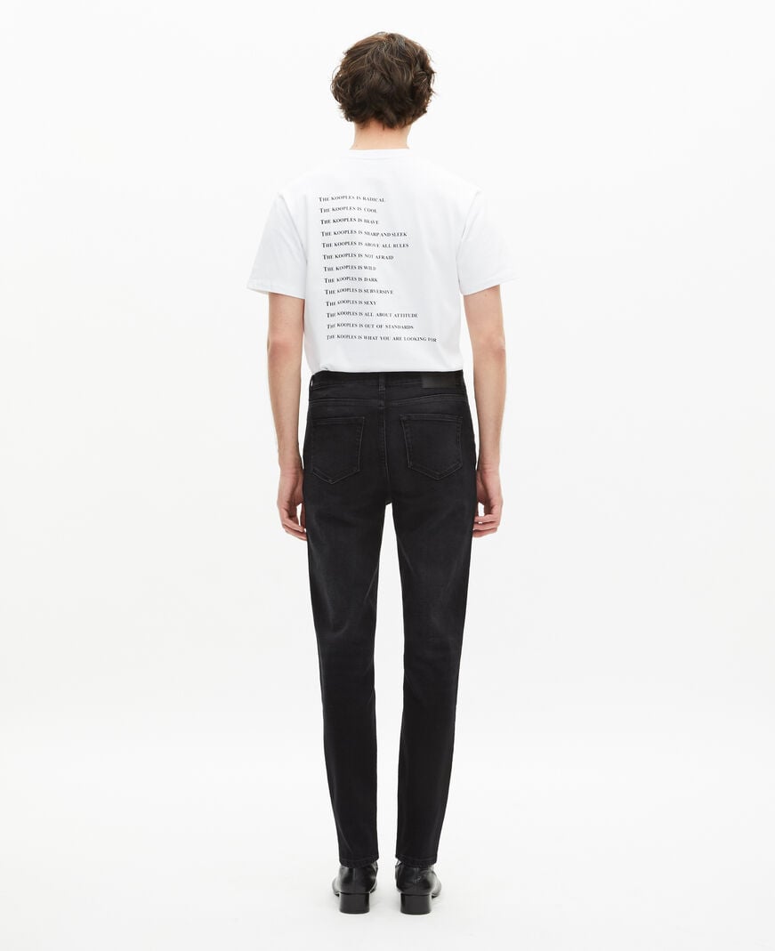 The Kooples HOMME BLACK WASHED jean slim noir