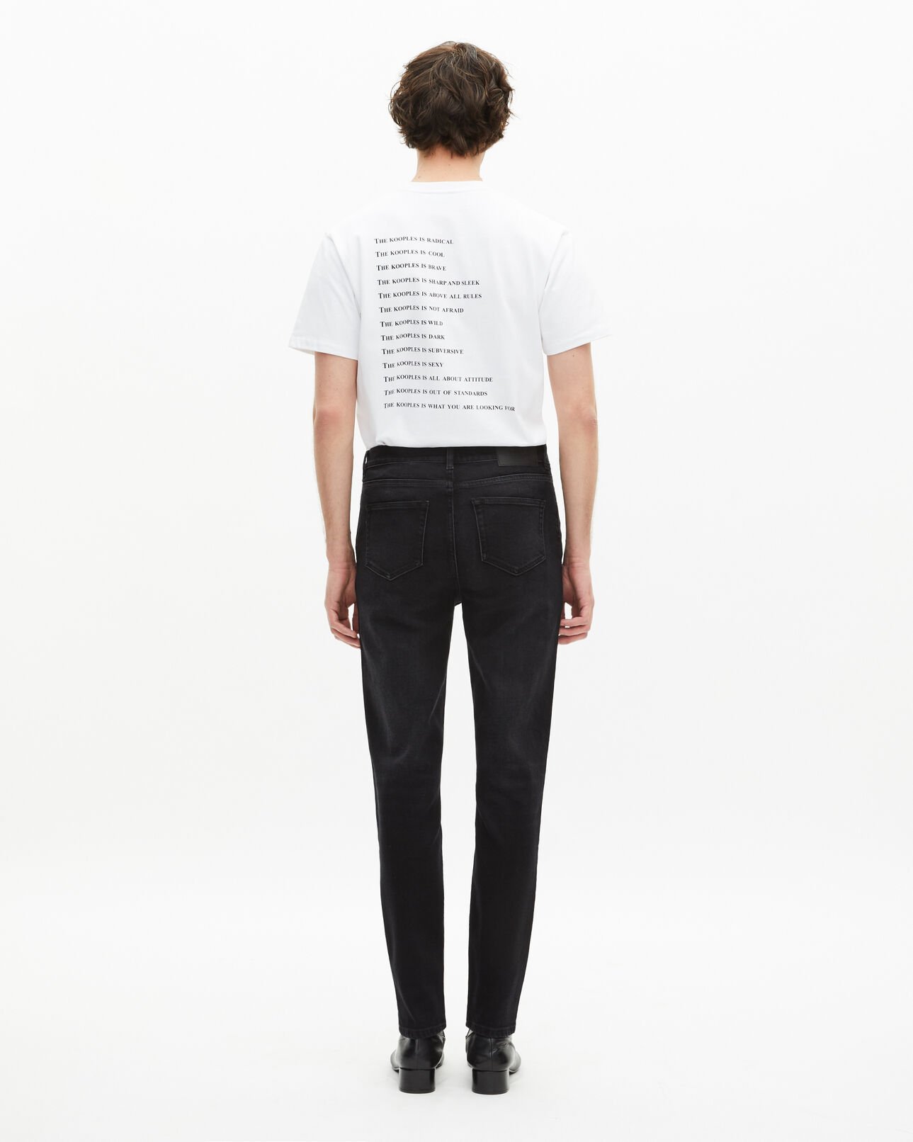 The Kooples HERREN BLACK WASHED schwarze jeans mit slim-fit-passform