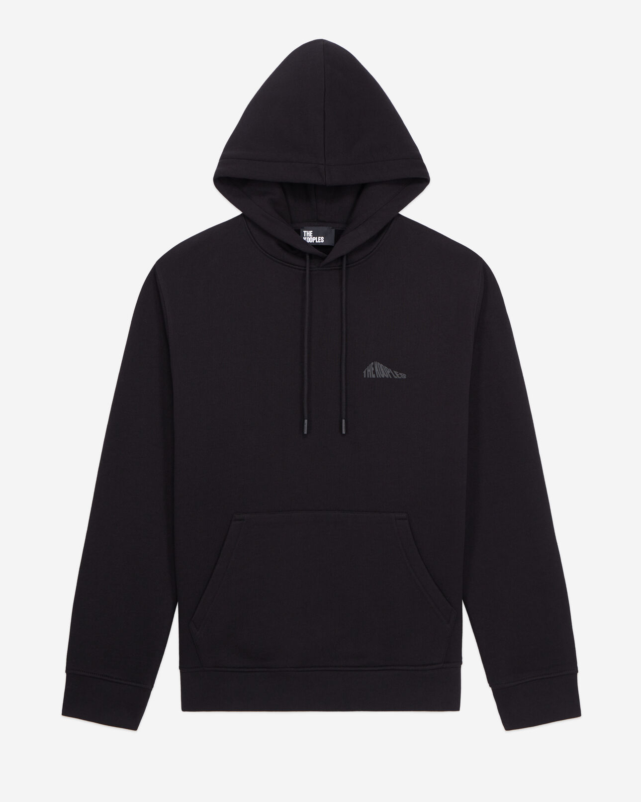 The Kooples HOMME BLACK sweatshirt homme à capuche noir avec sérigraphie logo graphique