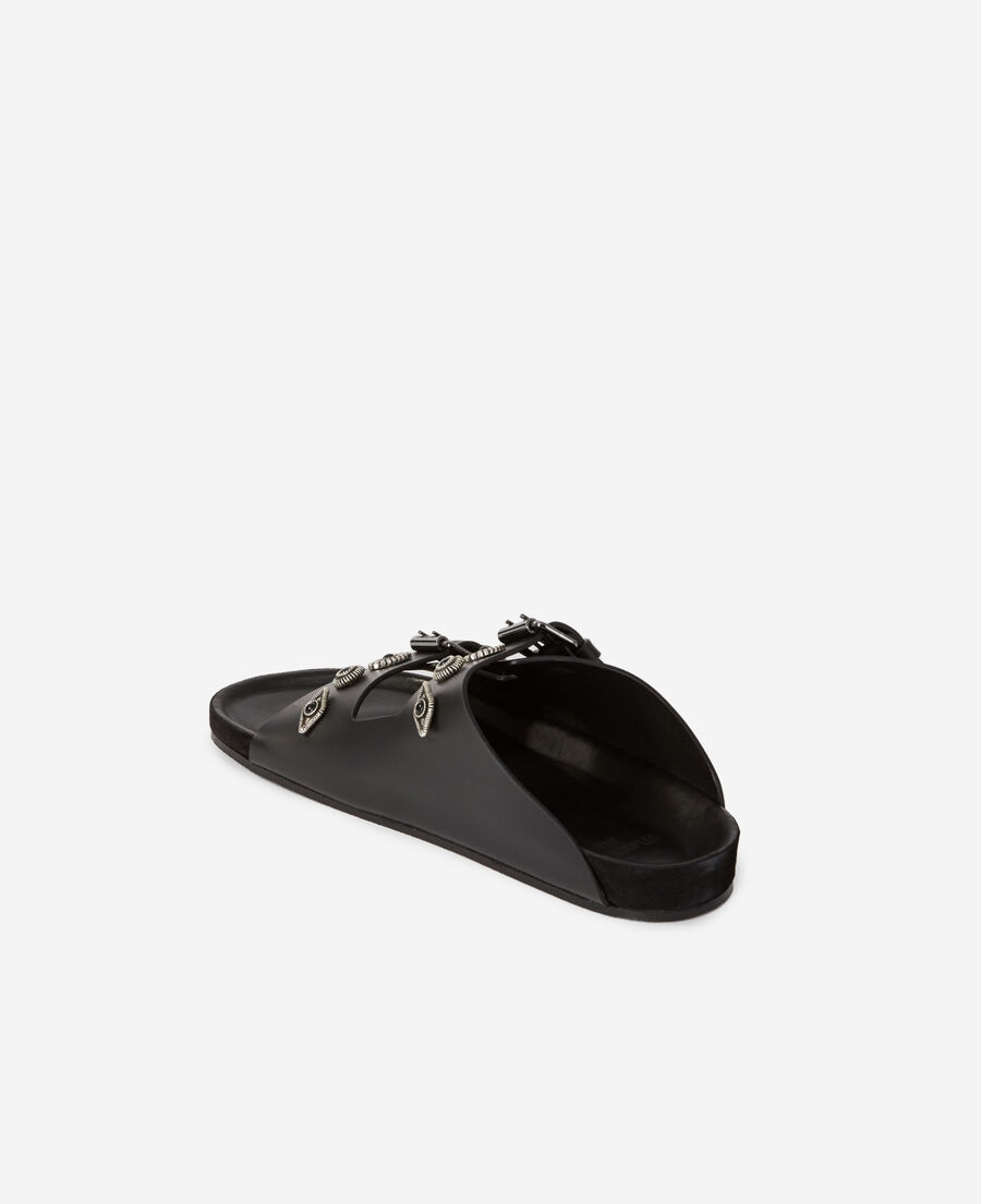 sandales en cuir noires