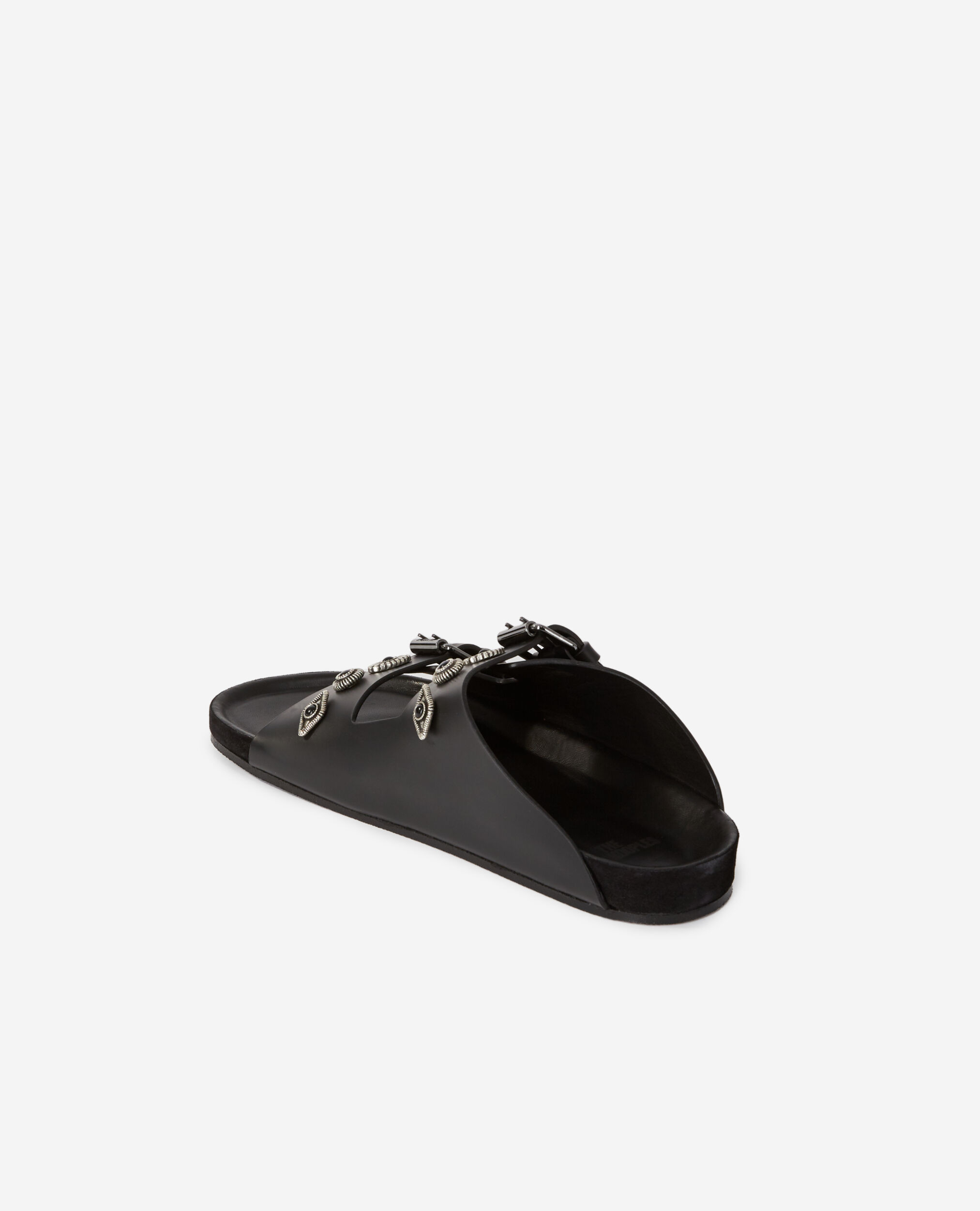 Sandales en cuir noires, BLACK, hi-res image number null