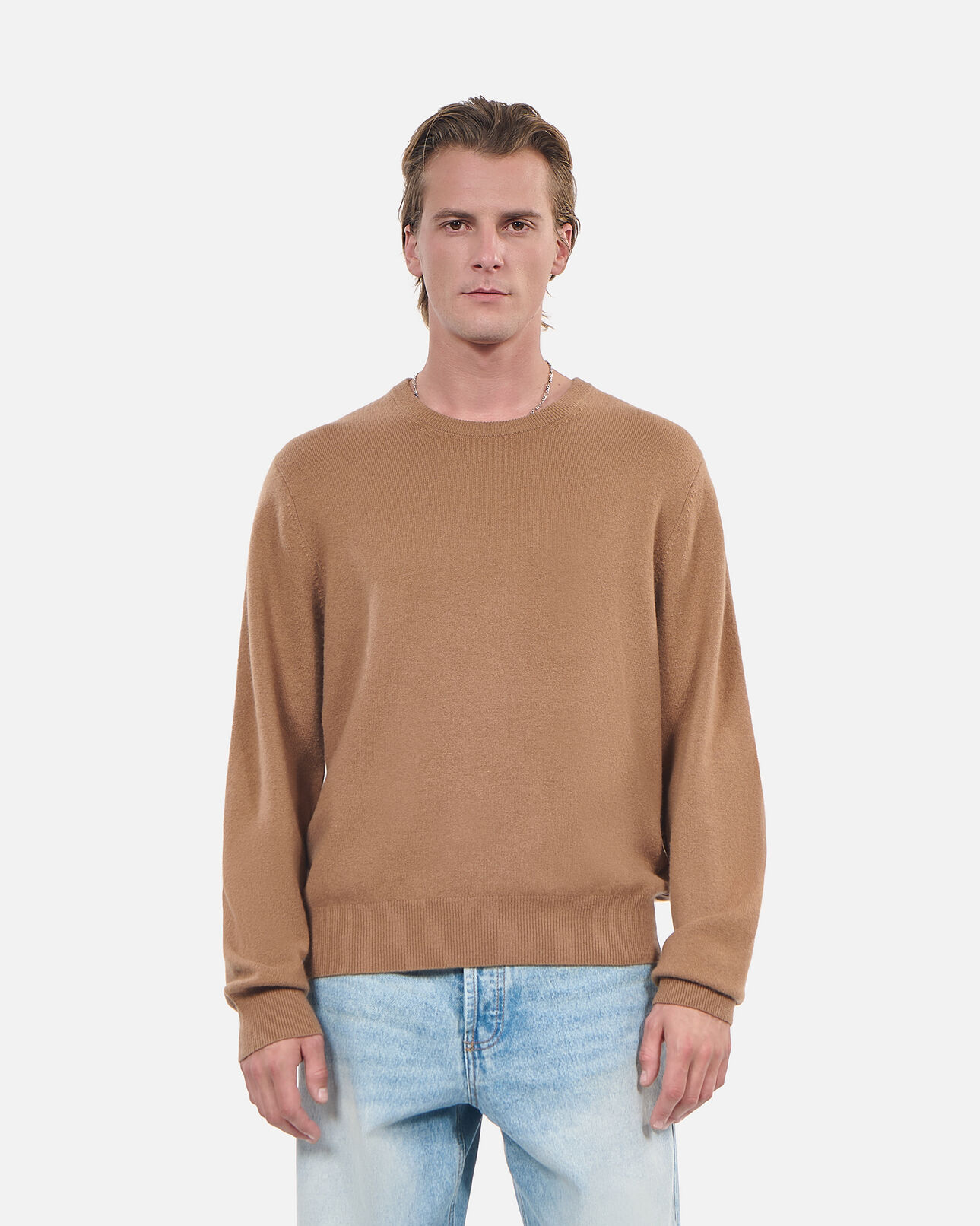 The Kooples HOMME DARK CAMEL pull en cachemire camel