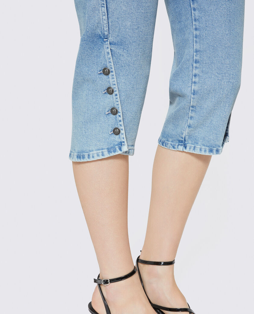 The Kooples FEMME BABY BLUE capri en denim bleu