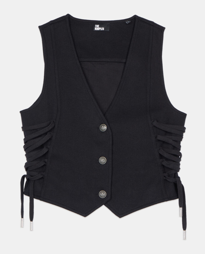 The Kooples WOMEN BLACK black waistcoat with lacing 