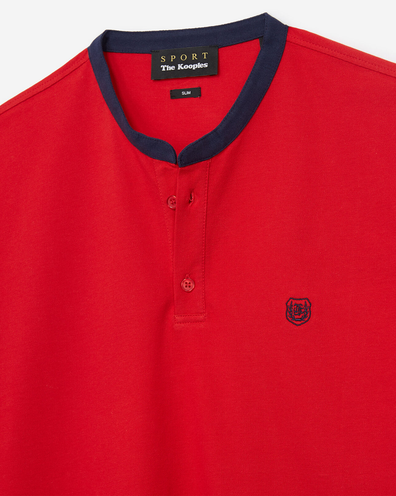 The Kooples MEN RED red polo shirt with contrasting blue collar