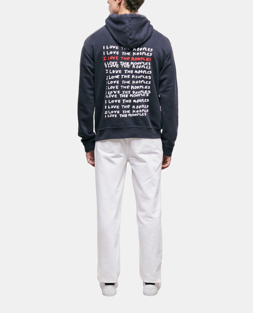 The Kooples MEN BLACK WASHED black love kooples sweatshirt