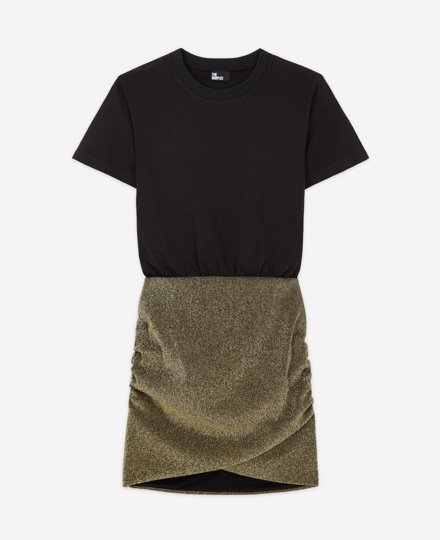 The Kooples WOMEN BLACK GOLD short black and gold dress