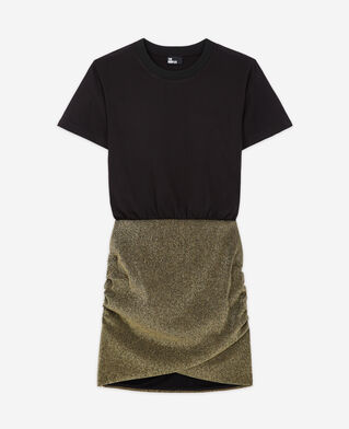 The Kooples WOMEN BLACK GOLD short black and gold dress