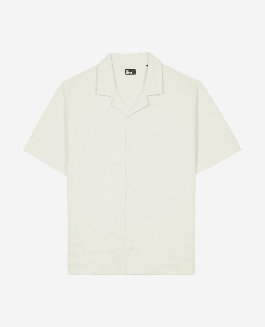 The Kooples MEN ECRU ecru honeycomb short-sleeve shirt