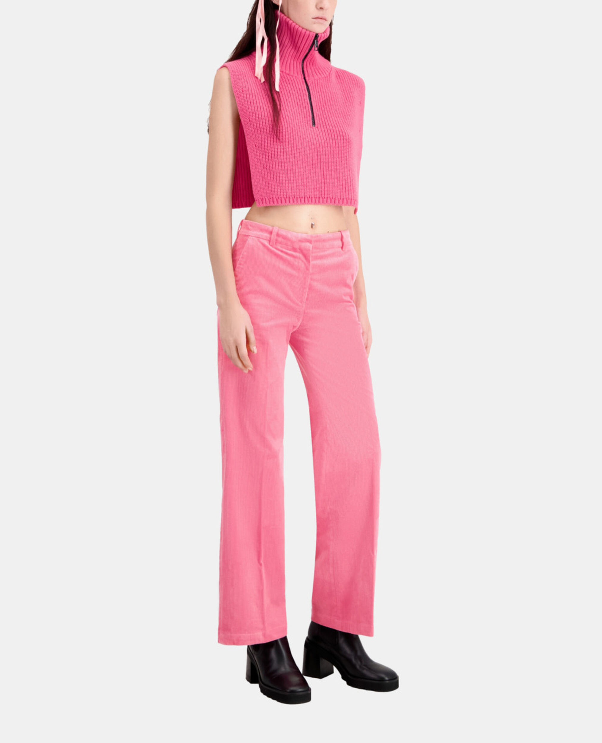 Pink corduroy trousers, OLD PINK, hi-res image number null