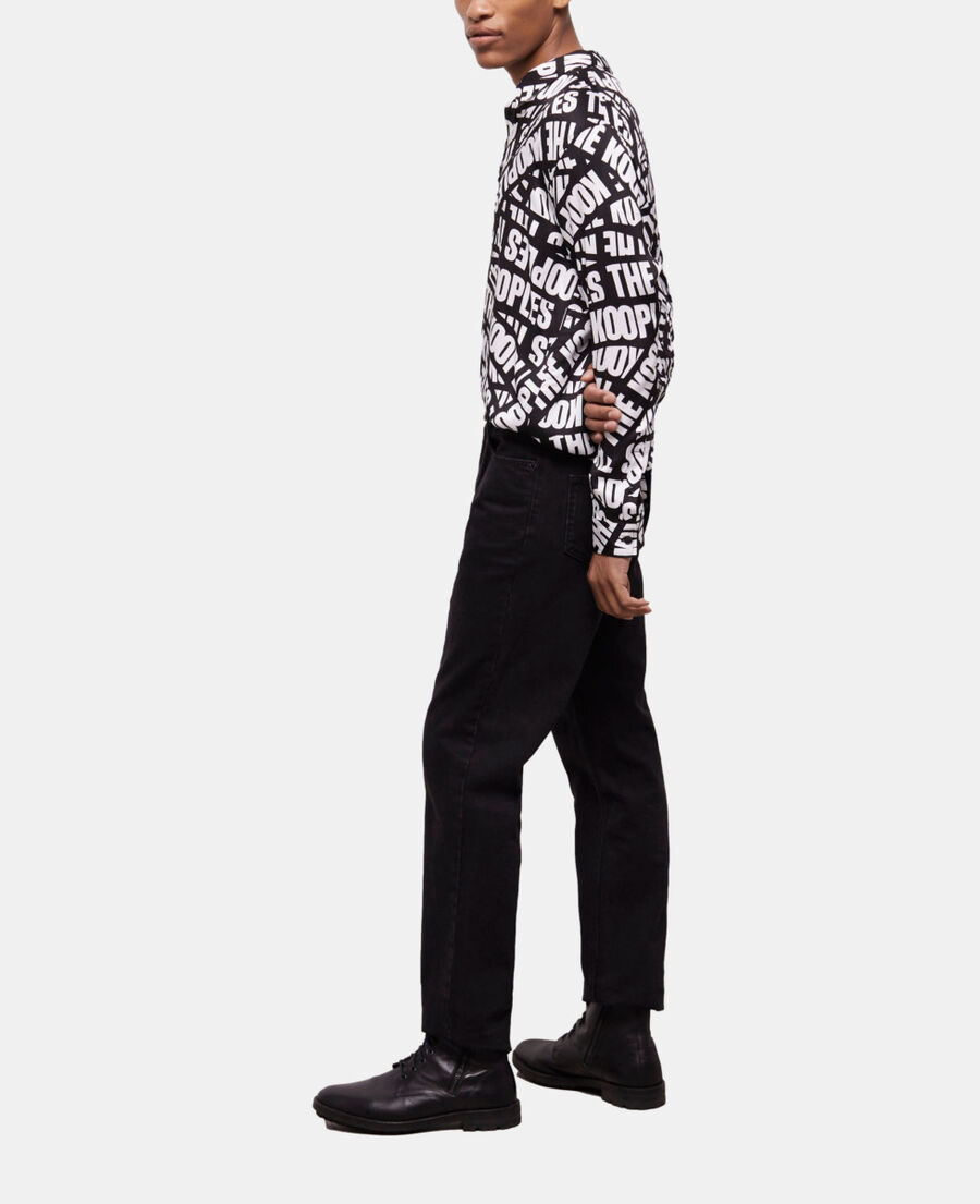 The Kooples H BLACK WHITE casual shirt with tape logo