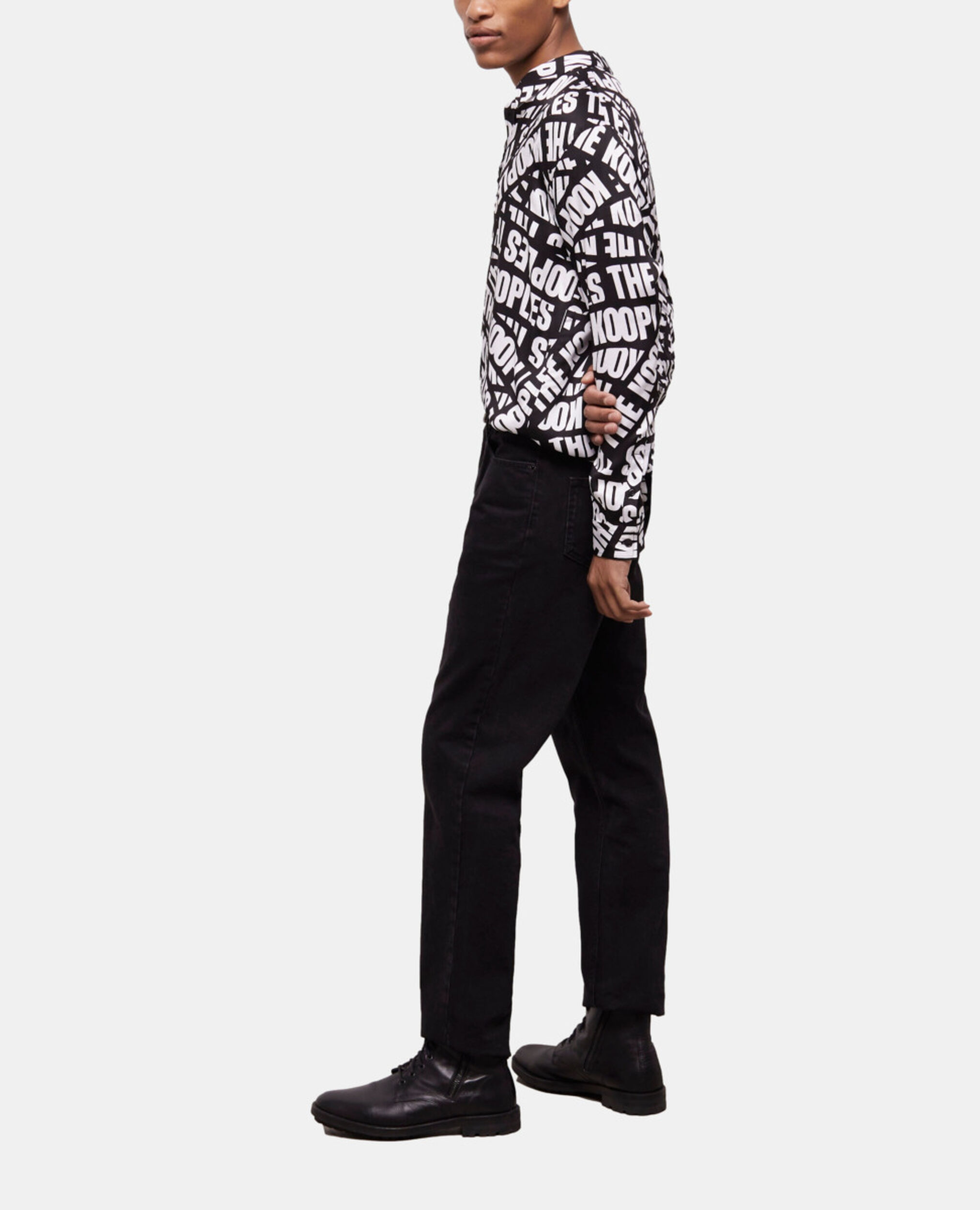 Casual shirt with Tape logo, BLACK WHITE, hi-res image number null