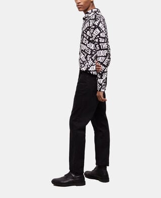 The Kooples H BLACK WHITE casual shirt with tape logo