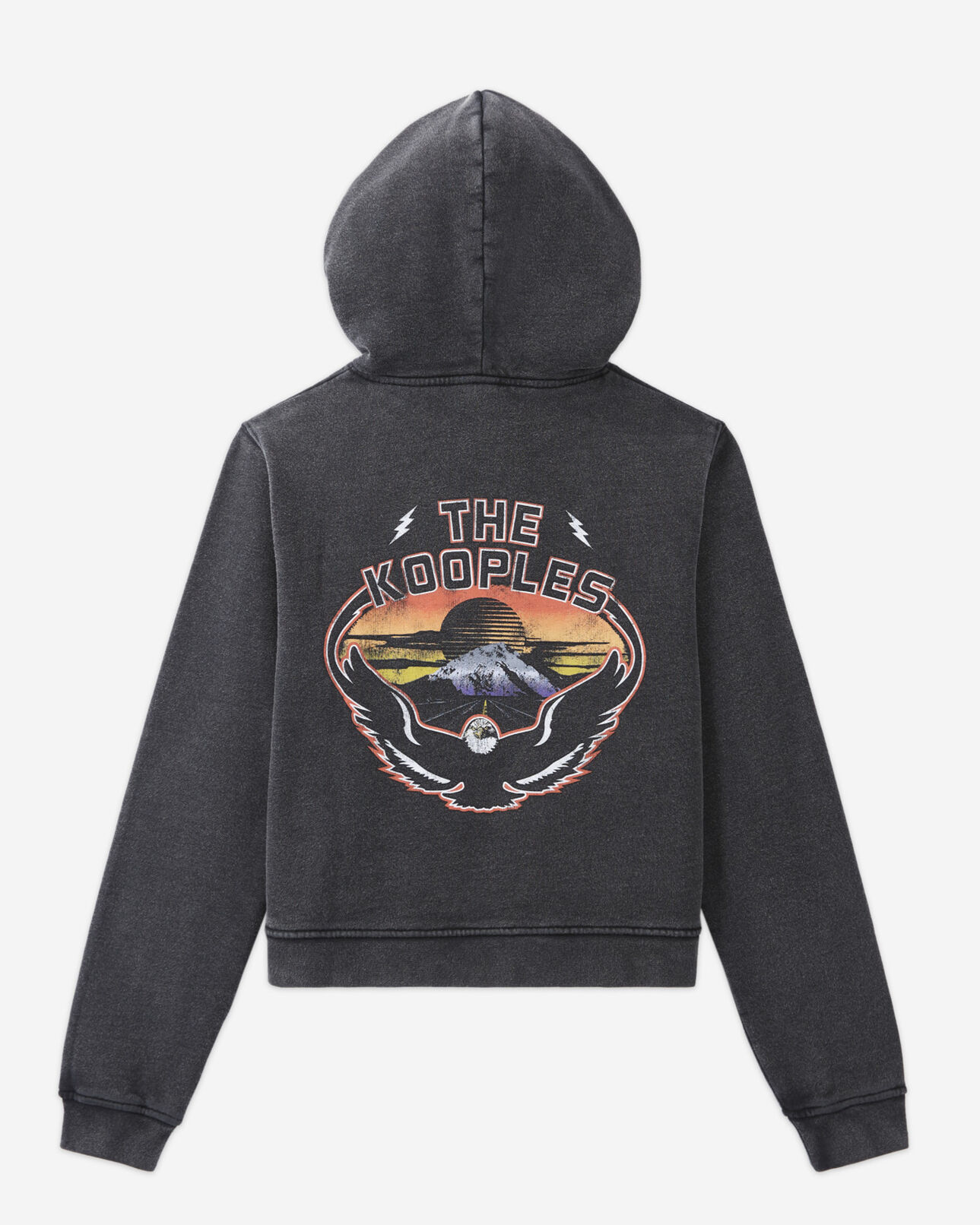 The Kooples FEMME BLACK WASHED sweat noir imprimé aigle logo the kooples