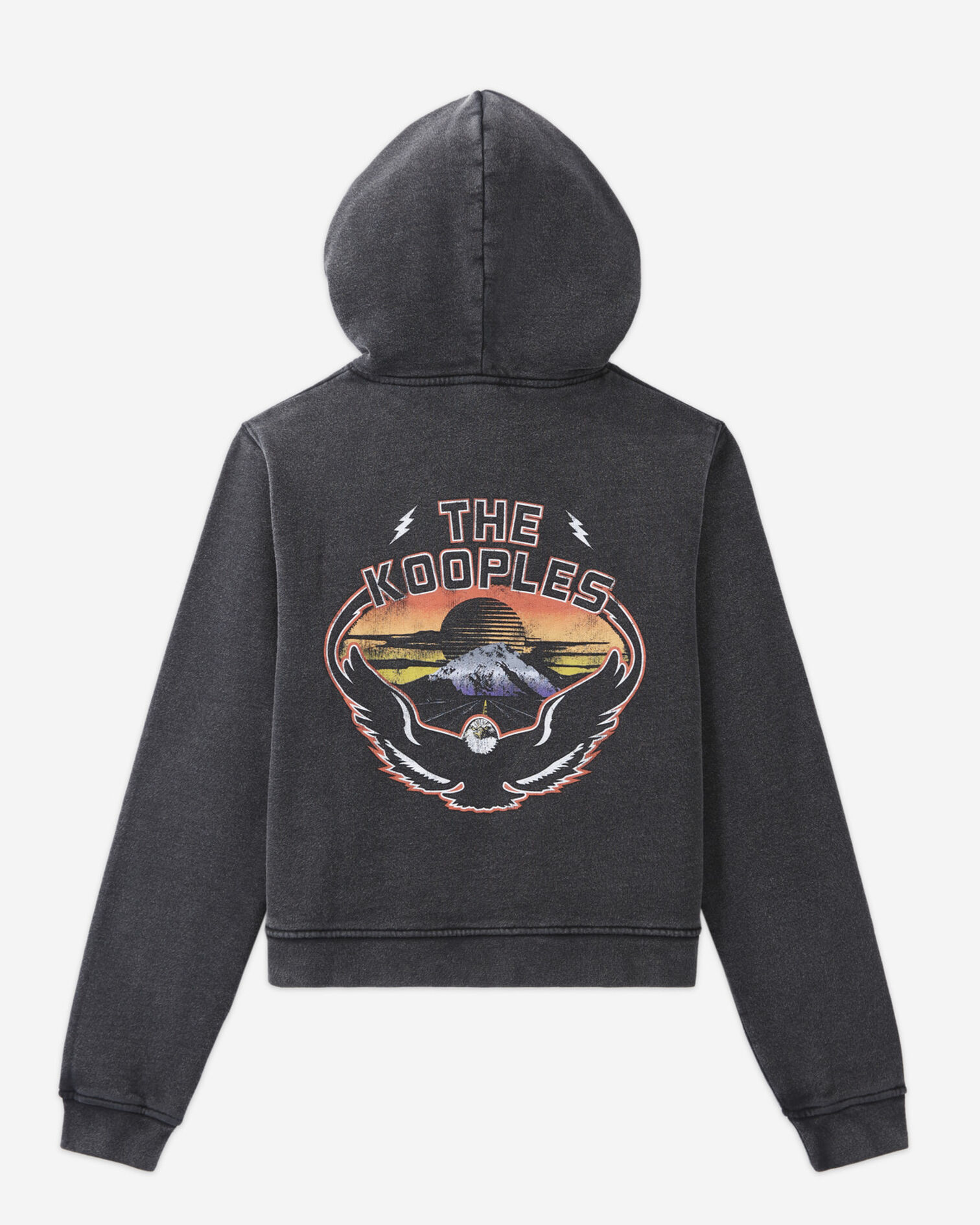Sweat noir imprimé aigle logo The Kooples, BLACK WASHED, hi-res image number null