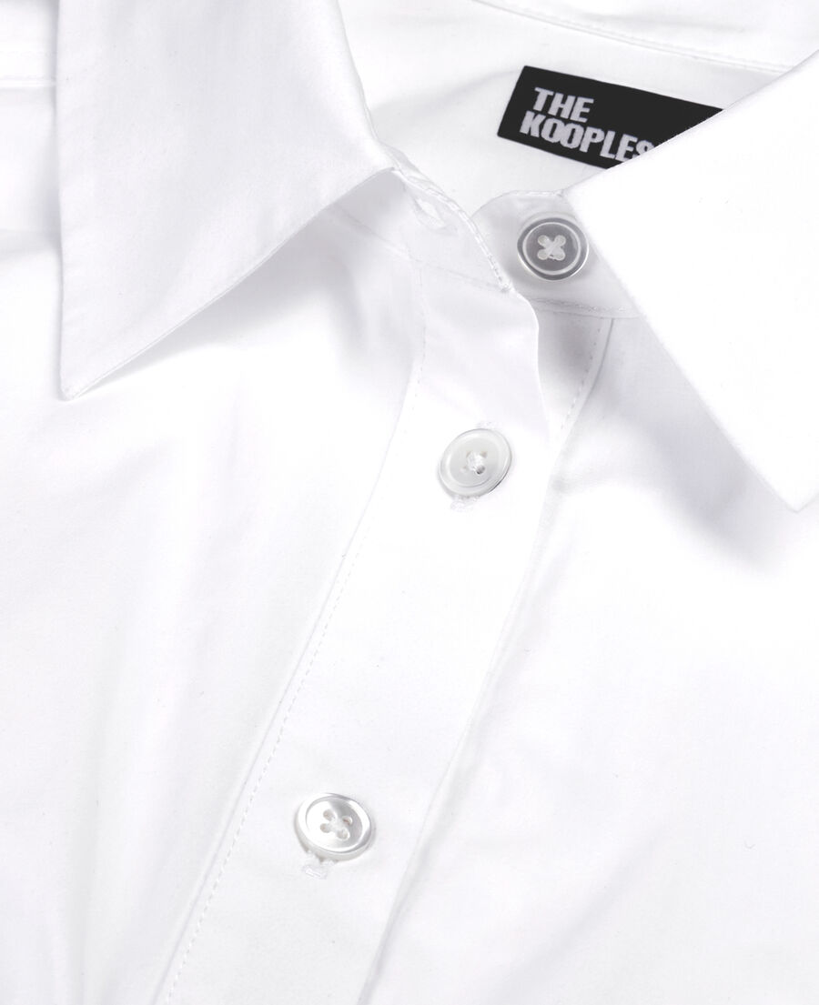 white shirt with corset style stitching