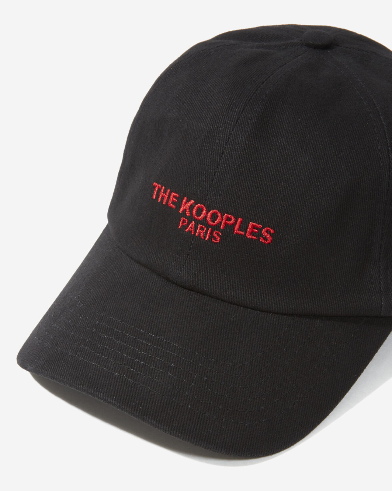The Kooples UNISEX BLACK baumwollkappe schwarz logostickerei rot