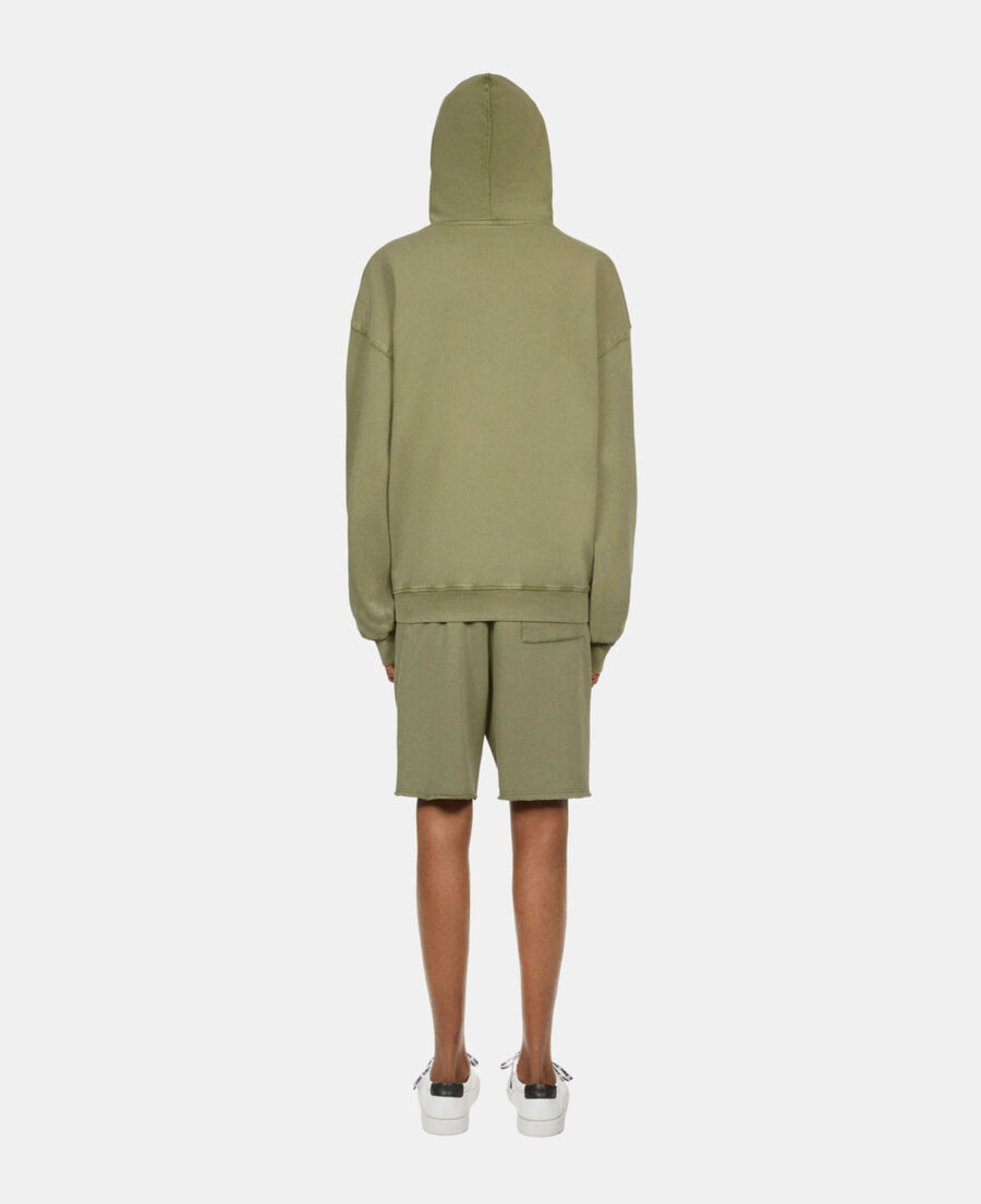 The Kooples HOMME KAKI GREY sweatshirt &agrave; capuche avec broderie logo vert