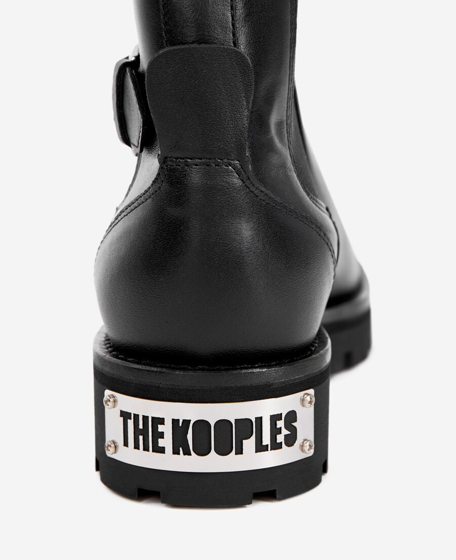 The Kooples FEMME BLACK bottines chelsea en cuir noires