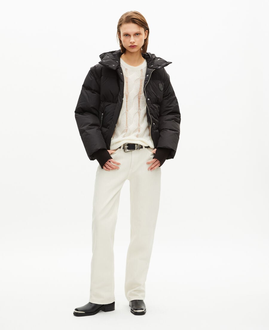 The Kooples WOMEN BLACK black down jacket with removable sleeves