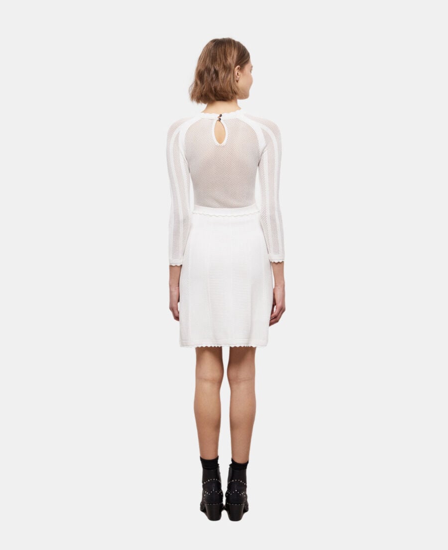 The Kooples FEMME WHITE robe courte blanche en maille