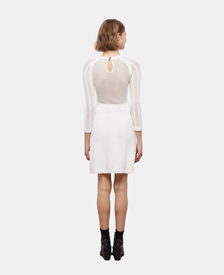 The Kooples FEMME WHITE robe courte blanche en maille