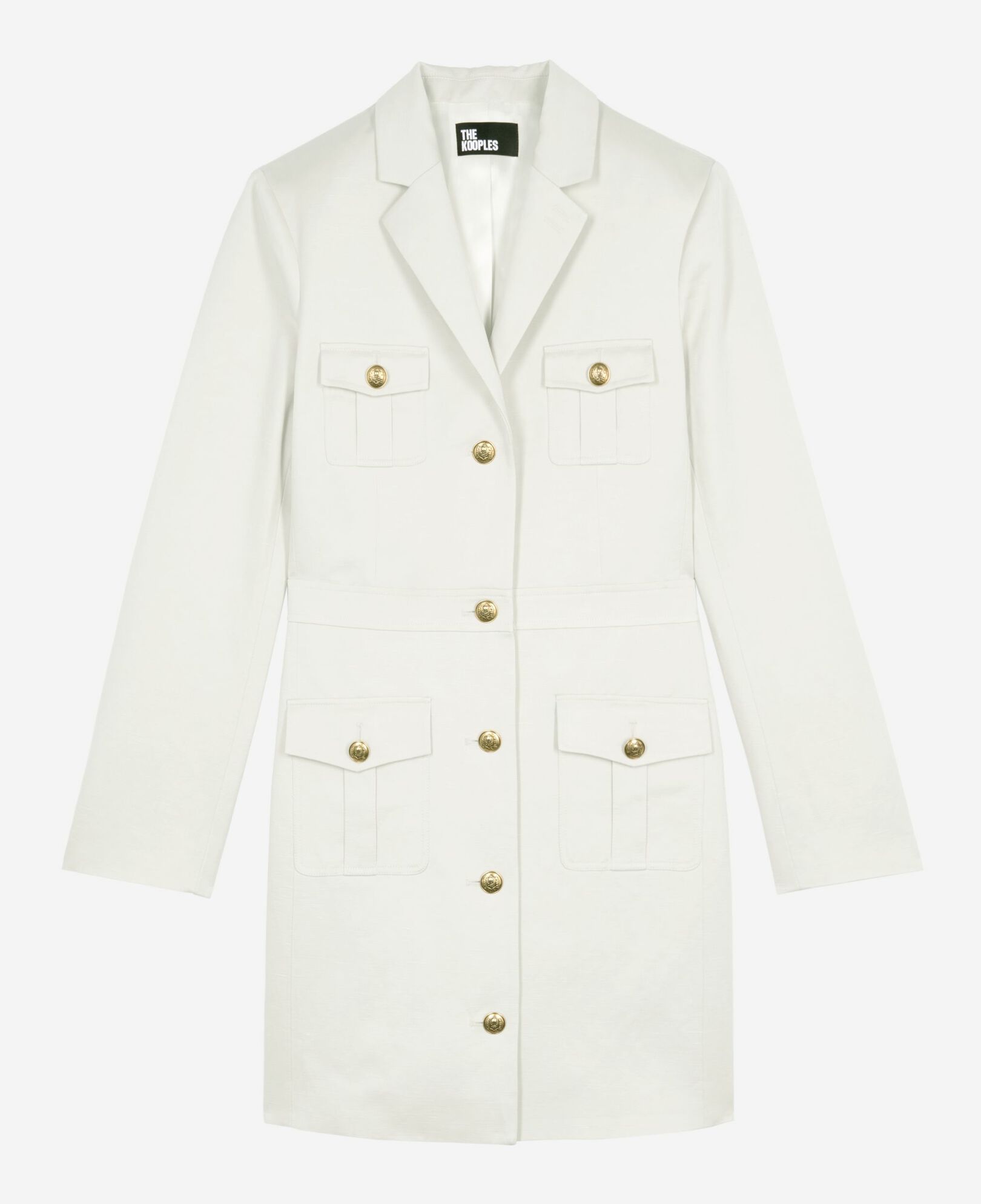 The Kooples WOMEN BEIGE short ecru cotton and linen dress