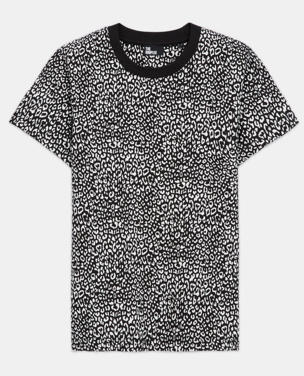 t-shirt léopard noir